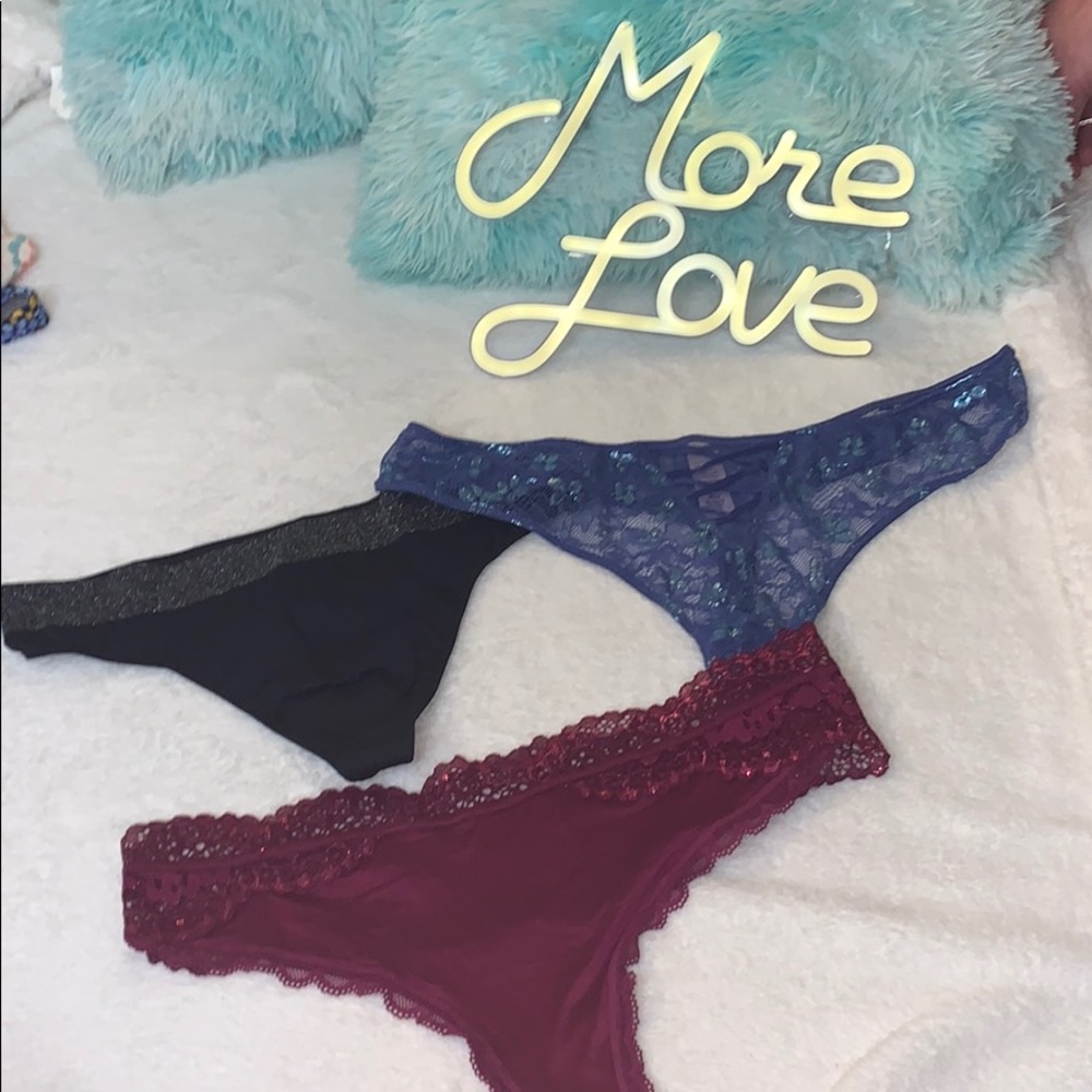 Bundle of 3 Victoria’s Secret thongs sz lg